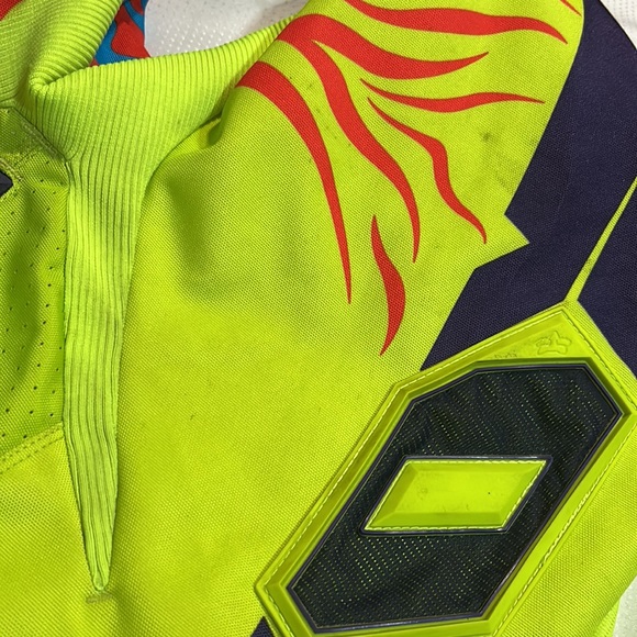 Fox 360 Moto Pants Size 36 Neon Leopard Print Motocross Dirt Bike Atv Protection - Picture 10 of 12